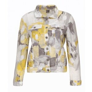 Simply Art by Dolcezza Woven Linen Bomber Jacket in Citron Mist I Medium